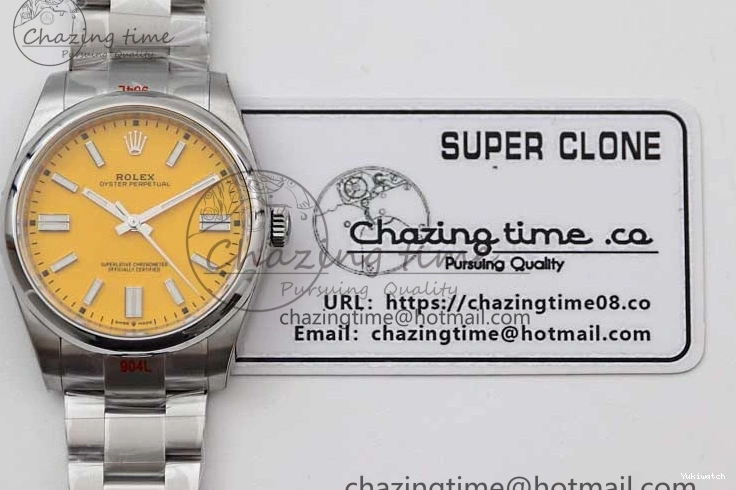 SS Bracelet Oyster 124300 EWF 1:1 41mm 904L Steel Yellow Perpetual Dial Best on A2824 Edition 0314